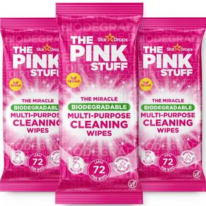 lot 48238 image: Stardrops The Pink Stuff Miracle Multi-Purpose Cleaning Wipes 216 Count Tough on Grease, Grime, and Dirt All-Purpose Cleaner for Kitchen, Bathroom, and More
