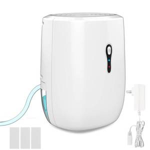 lot 48239 image: Dehumidifier with Drain Hose. Litever Small Portable Dehumidifier. Auto-OFF. Drain Hose for Continuous Drainage. Effective for Small Bathroom Pantry Closet Basement Wardrobe Gun safe RV Trailer Camper