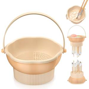 lot 48300 image: senbowe 3 in 1 Makeup Brush Cleaner Mat, Silicone Makeup Brush Cleaner Bowl Cosmetic Brushes Cleaning Pad Tool Organizer for Storage and Air Drying, Make Up Brush Washing Tool for Sponge