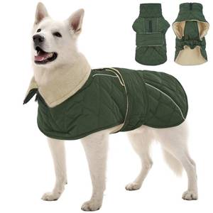 lot 48301 image: Kuoser Dog Coat, Super-Warm Dog Jacket Windproof Pet Cold Weather Coats for Extra Large Dogs, Fleece Lining Quilted Turtleneck Puppy Snowsuit Reflective Adjustable Doggie Winter Clothes, Green, 2XL