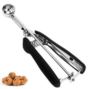 lot 48307 image: Extra Mini Cookie Scoop for Baking, 1 tsp  5 ml Cookie Scooper, 188 Stainless Steel Cookie Scooper for Baking, Cookie Dough Scoop with Non-slip Grip (#110 25mm)