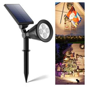 lot 48308 image: Solar Power Spot Lights Outdoor Waterproof for Christmas Decorations, Flag, Tree, Wreath, Santa Claus, Snowman, Bright LED Landscape Lamp Uplights for Outside Garden, Yard, Patio, Sidewalk,Warm White