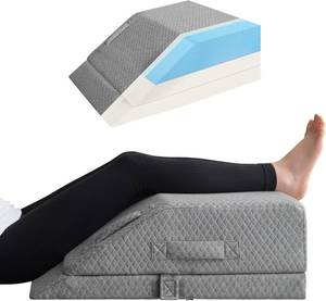 lot 111432 image: Adjustable Leg Elevation Pillows for Swelling, Cooling Gel Memory Foam Wedge Pillows for After Surgery, Sciatica Back Knee Hip Ankles Pain Relief, Leg Pillows for Sleeping Blood Circulation