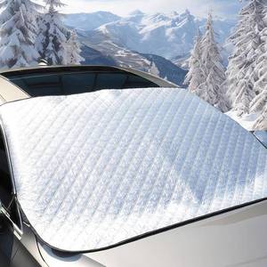 lot 111453 image: Windshield Snow Ice Cover, 150x200 cm Car Windshield Cover, 4-Layer Waterproof Windproof Protection, Snow Ice Frost Sun UV Dust Water Defense, Universal Wiper Protector for Most Cars SUVs Trucks Vans