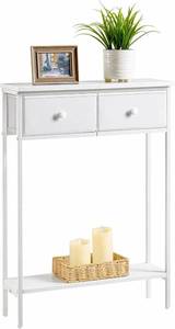 lot 211255 image: Small Entryway Table with Drawers & Storage Shelf High Tall Little Narrow Front Door Console Tables Skinny Slim Wall Table for Entry Hall Hallway Foyer, Thin Bedside Nightstand for Small Space Bedroom