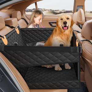 lot 211267 image: PETICON Large Dog Car Seat, Back Seat Extender for Dogs with 3 Mesh Windows, Waterproof Medium Carseat for Dogs with 4-Splice Hard Bottom, Pet Seat Cover for Cars, Trucks and SUVs (Black)