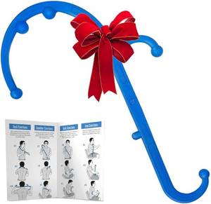 lot 211281 image: LiBa Back and Neck Massager - Trigger Point Massage Tools for Pain Relief and Manual Massage Hook Therapy Handheld Back Neck Shoulder Massager Blue - Gift for Women & Men
