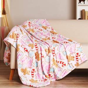 lot 211290 image: Pink Christmas Throw Blanket - Stylish and Cute Throw Blanket for Couch, Chair or Bed - Pink Christmas Decor - Soft & Plush - 50 x 60