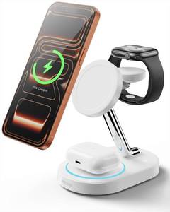 lot 211296 image: Intoval Fast Charging Station for Magsafe Apple Devices, Wireless Charger for MagSafe iPhones, 3 in 1 Magnetic Charger Stand for iPhone16151413, Apple Watch & AirPods