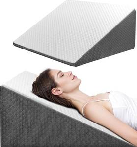 lot 311195 image: Wedge Pillow for Sleep Apnea, 12 Inch Bed Wedge Pillow for Headboard, Headboard Triangle Pillow Wedge for Acid Reflux, After Surgery, Snoring, Cooling Memory Foam Top, Removable Cover