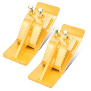 lot 311214 image: Tractor Bucket Protector(Upgraded Version), 2 Pcs Ski Edge Protector, Turf Tamer Skid Protector with Grade8.8 Double Lock Nuts and Bolts, Heavy Duty Steel for Snow Removal Spreading Gravel,Yellow