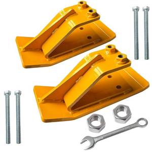 lot 411133 image: Tractor Bucket Protector,Double Lock Nuts and Bolts Anti-Slip Protector,2 Ski Side Protector,for Snow and Gravel Remova Yellow
