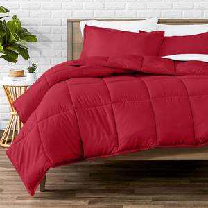 lot 411137 image: Bare Home Comforter Set - Queen Size - Ultra-Soft - Goose Down Alternative - Premium 1800 Series - All Season Warmth (Queen, Red)