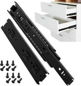 lot 411139 image: ToBeGreat 1 Pair Side Mount Drawer Slides Rails 10 Inch 100 LB Load Capacity, Full Extension Ball Bearing Metal Replacement Dresser Runners Cabinet Trash Can Slider Kitchen Glides (Black,254mm)