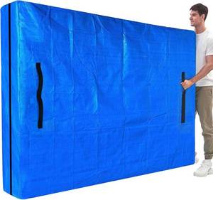 lot 411149 image: Mattress Bags for Moving, BETU Mattress Protector Waterproof Mattress Cover Queen Size Storage Bags with 8 Heavy-Duty Handles and Zipper for Bed Extra Thick Large Reusable (82x62x15 Blue)