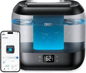 lot 411153 image: Dreo Smart Humidifiers for Bedroom, Top Fill 4L Supersized Humidifier Large Room with 28 dB, 36H Runtime, TouchAPPVoice Control, Nightlight, Cool Mist Humidifiers for Baby, Plants, Indoor, Black