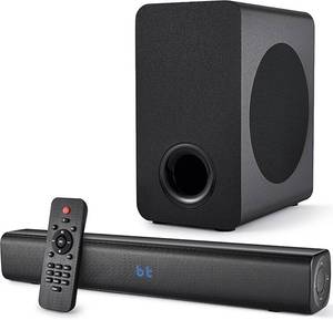 lot 411155 image: Sound Bar Speakers Bluetooth Wireless, TV Speakers Sound Bar Subwoofer, Home Theater Surround Sound Bar HDMI(ARC) Optical AUX USB 2.1ch Home Audio Sound System TV PC Wall MountS, JetBlack