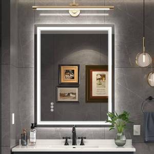 lot 411171 image: 28x36 Inch Led Mirror for Bathroom with Front Light and Backlit, Bathroom Mirror with Led Lights, Vanity Mirror with Lights for Wall, Anti-Fog, Dimmable, Memory Function, Tempered Glass