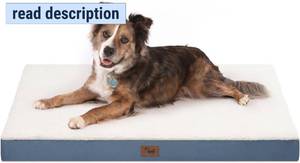 lot 111444 image: Orthopedic Dog Bed for Large Dogs - Pet Bed with Removable Washable Cover, Large Waterproof Dog Bed for with Egg Crate Foam, Blue White