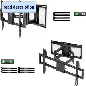 lot 211276 image: Retails for $110 monTEK Full Motion TV Wall Mount for 37-84 Inch TVs & monTEK Heavy Duty TV Wall Mount for 37-90 inch TV