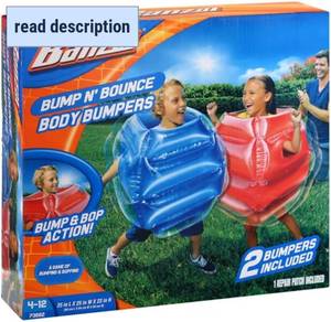 lot 411158 image: BANZAI Bump N Bounce Body Bumpers, A Game of Bumping & Bopping, 2 Bumpers Included in Red & Blue, Fun & Safe Cushion Inflatable Surface, For Ages 4 and up