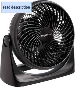 lot 111462 image: Air Circulator Fan, Desk Fan for Bedroom, Home and Office, With 90-Degree Tilt Head, 3 Speed Settings, Lightweight (3 LBS), 35 Watts, Black, 11.1W x 6.3D x 10.9H