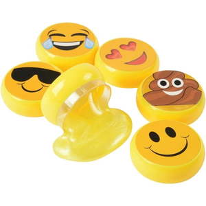 lot 20072 image: U. S. Toy Smiley Face Emoji Slime Kid Toy 2  Party Favors  Yellow Black  18 CT