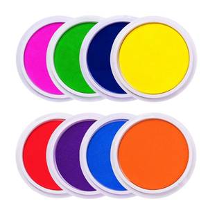lot 20111 image: Lsushine Craft Large Ink Pad Stamps Partner DIY Color,8 Colors Rainbow Finger Ink pad for Kids (Pack of 8)