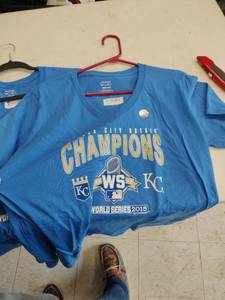 lot 20164 image: Kansas City Royals SAAG Women 2015 World Series Champions Trophy T-Shirt (4 Pack, S-XL)