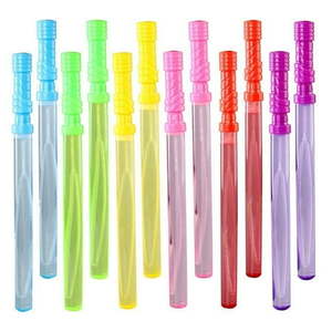lot 20193 image: Bubble Wands 14���� Big Pack Assorted Colors Non Toxic Summer Activity Party Favor Birthday Gift - 1 Dozen