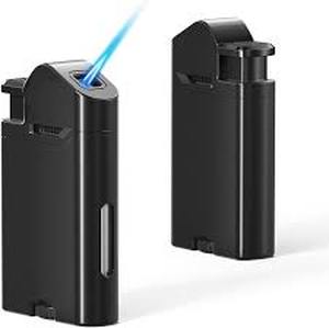 lot 20009 image: RONXS Torch Lighter, Adjustable Jet Flame Butane Lighter, Mini Refillable Windproof Cool Lighters, Great Gift Idea for Men and Women (Butane Gas Not Included) (Gray)