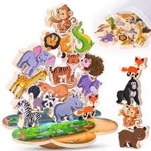 lot 20188 image: Atoylink Wooden Stacking Toys Animal Stacking Blocks for Toddlers Fine Motor Skills Balance Game Montessori Educational Toys for 3 4 5 Year Old Kids Boys Girls Birthday