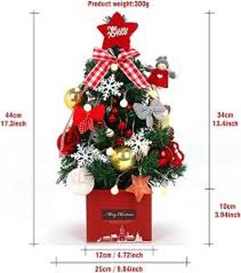 lot 20127 image: Desktop Christmas Tree, 19.7-inch Artificial Mini Christmas Decoration Tree, The Perfect Christmas Decoration for Table, Desk and Counter (Red)