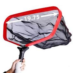 lot 20109 image: Pool Skimmer Net 19.7 Large Pool Leaf Rake with Durable Deep Bag, Detachable Aluminum Frame, Pond Cleaning Scoop for Inground and above Ground Swimming Pools No Pole Included (Red)