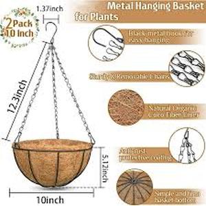 lot 20075 image: Mainstays 10 In. Metal Coco Basket - 2 Pc