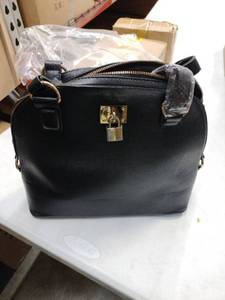lot 2018 image: Black Faux Leather Hand Bag