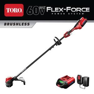 lot 2026 image: Toro Flex Force 60V Brushless 1315   String Trimmer with Battery & Charger