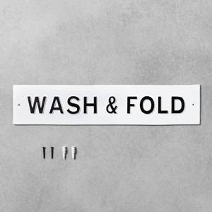 lot 2037 image: Wall Sign Wash & Fold White - Hearth & Hand with Magnolia, Multi-Colored - 2 Pack