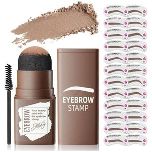 lot 2044 image: Eyebrow Stamp Stencil Kit - Eye Brow Stencil Kit for Beginners, Brow Stencil and Stamp Kit Long-lasting, Smudge-Proof & Waterproof, 20 Reusable Eyebrow Shapes Stencils for Perfect Brow (Light Brown) - 2 Pk