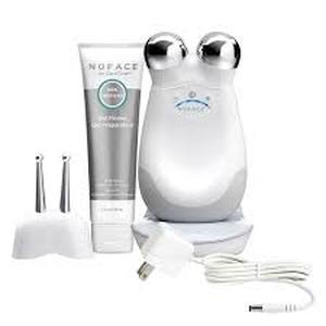 lot 2028 image: NuFace Trinity w Ele Attachment, Brush, and 6 Oz Silk