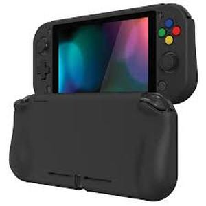 lot 2038 image: Letobee Protector Case for Nintendo Switch Lite, 2022 UPGRADED Latest Ergonomic Design Comfortable Grip with 2 Pack Thumb Grip Cap & HD Screen Protector SET Black