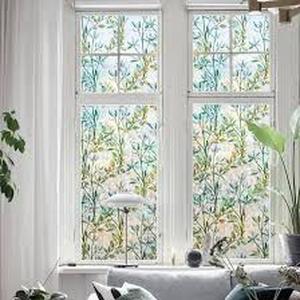lot 2046 image: Finnez Window Privacy Film, Electrostatic Protective Film Adhesion, Artistic Step Texture Pattern, Great for Home and Office 23.6 x 78.7 Inches