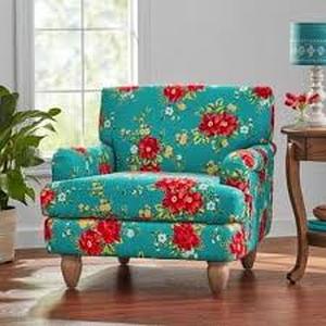 lot 2086 image: The Pioneer Woman Vintage Floral Deep Low-Back Accent Chair