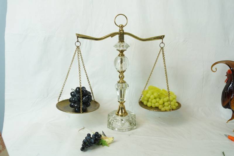 Vintage Decorative Balance Scales W Grapes Over 12 Wide And 15