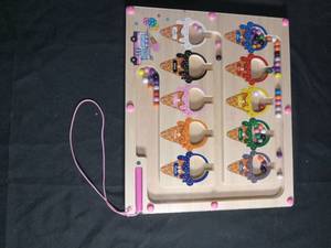 lot 1016 image: Wooden Ice Cream and Letter Learning Board Set