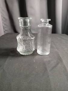 lot 1019 image: Decorative Glass Bottles Set - Pressed Pattern