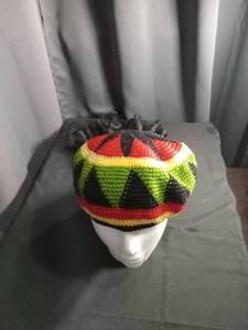 lot 1074 image: Rasta Crochet Tam Hat with Dreadlock Design
