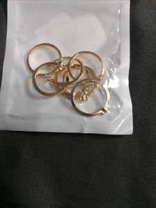 lot 1132 image: Gold Plated Multi-Band Ring with Crystal Accents