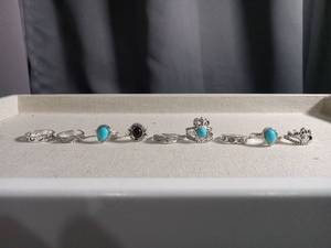 lot 12480 image: Southwestern Style Ring Set with Turquoise Accents