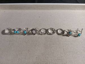 lot 12484 image: Turquoise and Silver Ring Set